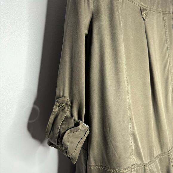 Anthropologie Holding Horses Marion Swing Shirt Dress Olive Green Women's Size 8 - Picture 11 of 15